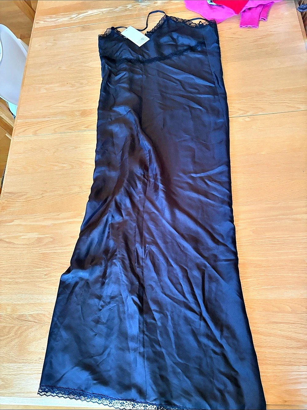 MM6 maison margiela | Black light silk lace maxi dress | Size 44